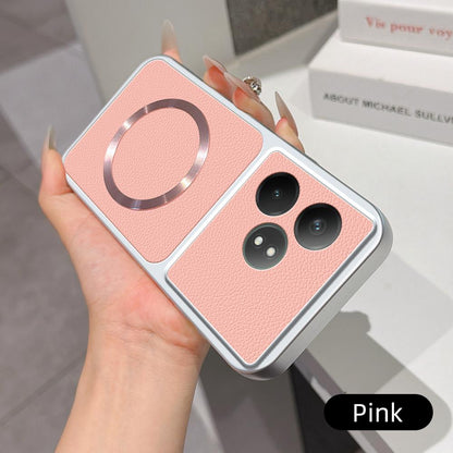 For Realme GT Neo6 SE Lambskin Series Magnetic Skin Feel Phone Case(Pink)