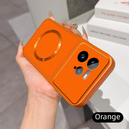 For Realme GT 7 Pro Lambskin Series Magnetic Skin Feel Phone Case(Orange)