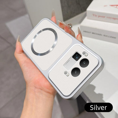 For Realme GT 8 Pro Global Lambskin Series Magnetic Skin Feel Phone Case(Silver)