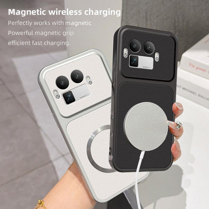 For Realme GT 8 Pro Global Lambskin Series Magnetic Skin Feel Phone Case(Silver)