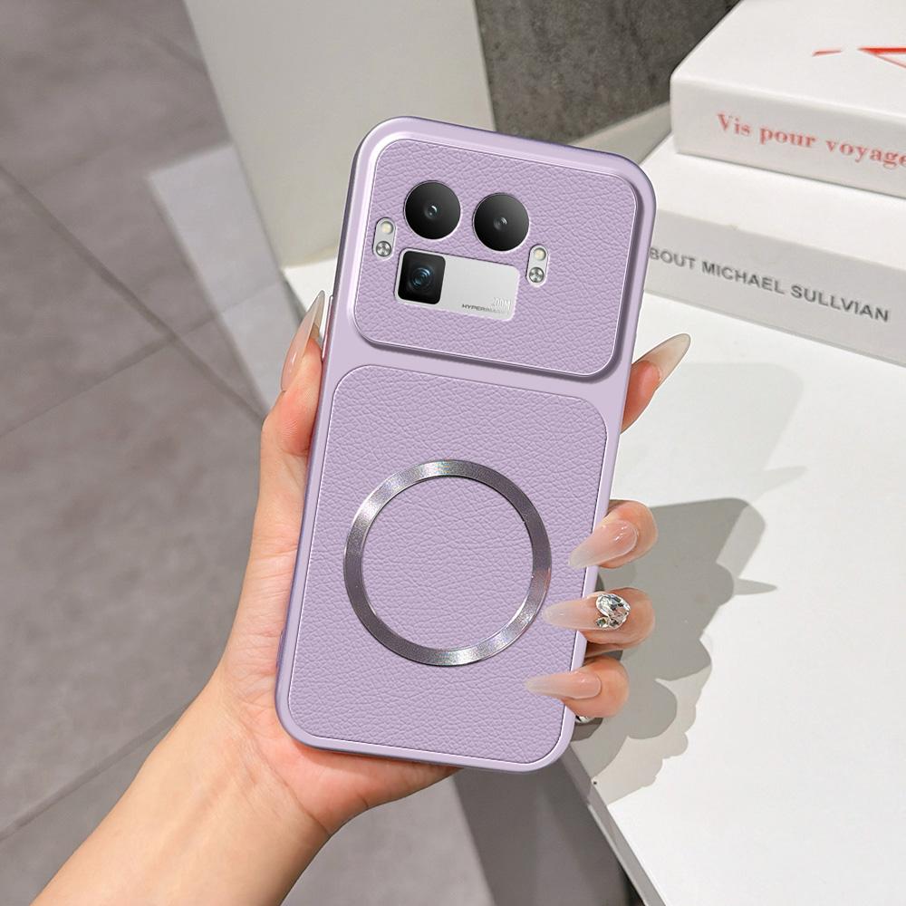 For Realme GT 8 Pro Global Lambskin Series Magnetic Skin Feel Phone Case(Purple)