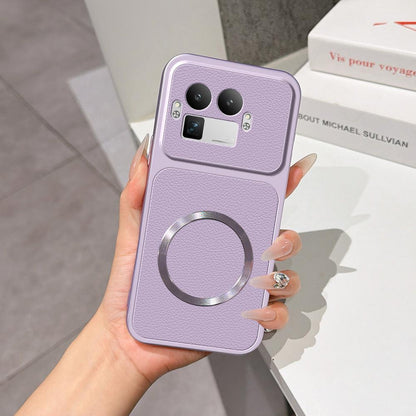 For Realme GT 8 Pro Global Lambskin Series Magnetic Skin Feel Phone Case(Purple)