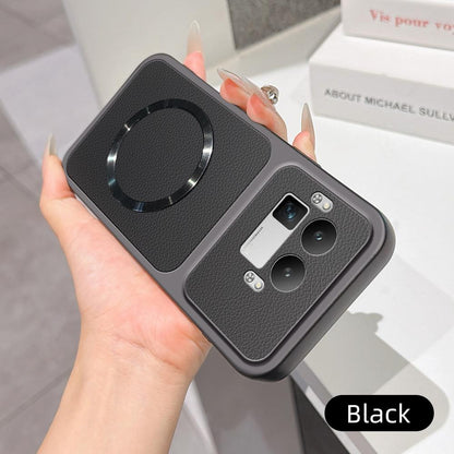 For Realme GT 8 Pro Global Lambskin Series Magnetic Skin Feel Phone Case(Black)