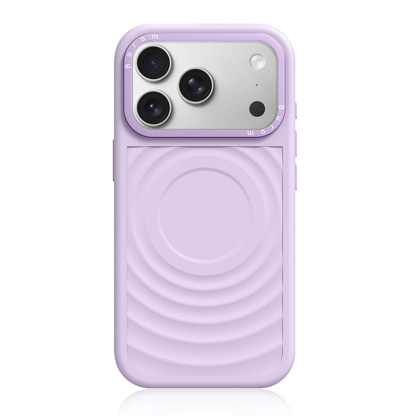For iPhone 18 Pro Max Liquid Silicone Frame Hybrid Ripple Back Panel Magnetic Phone Case(Purple)