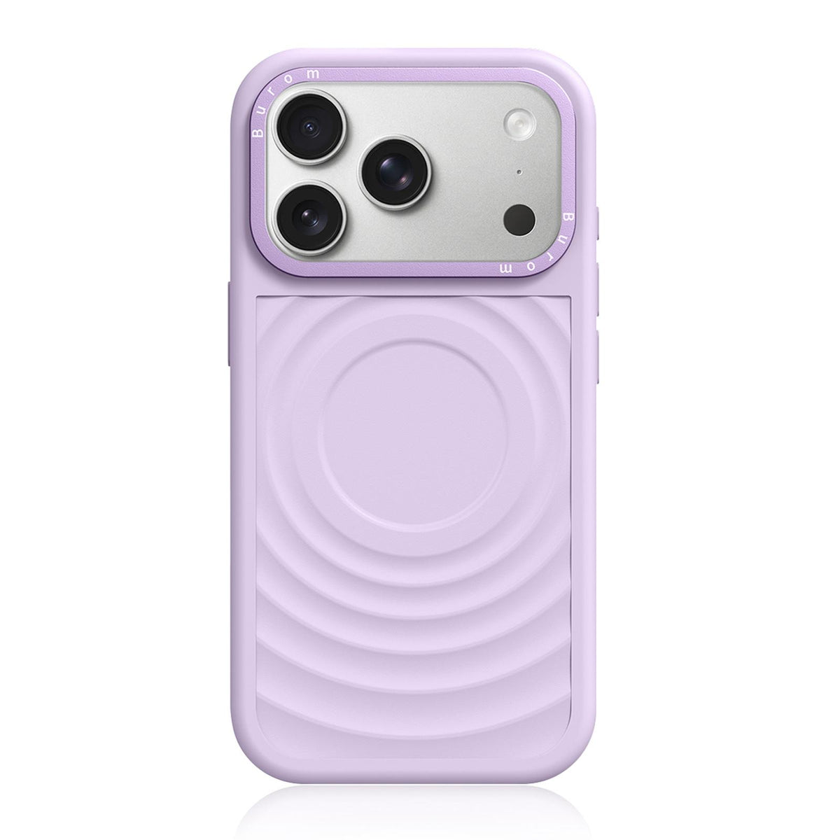 For iPhone 18 Pro Max Liquid Silicone Frame Hybrid Ripple Back Panel Magnetic Phone Case - Purple - EDA010018401C