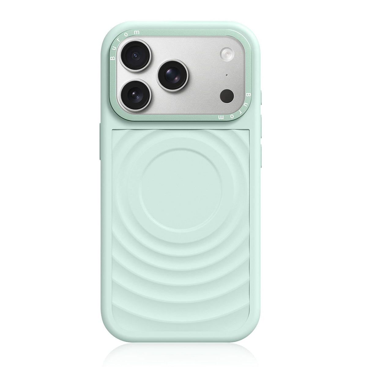 For iPhone 18 Pro Max Liquid Silicone Frame Hybrid Ripple Back Panel Magnetic Phone Case - Green - EDA010018401D