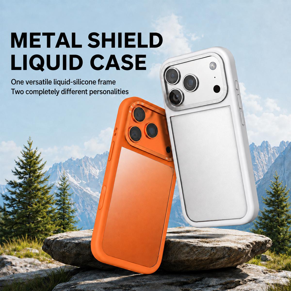 For iPhone 18 Pro Liquid Silicone Frame Hybrid Clear Acrylic Back Panel Phone Case(Black)