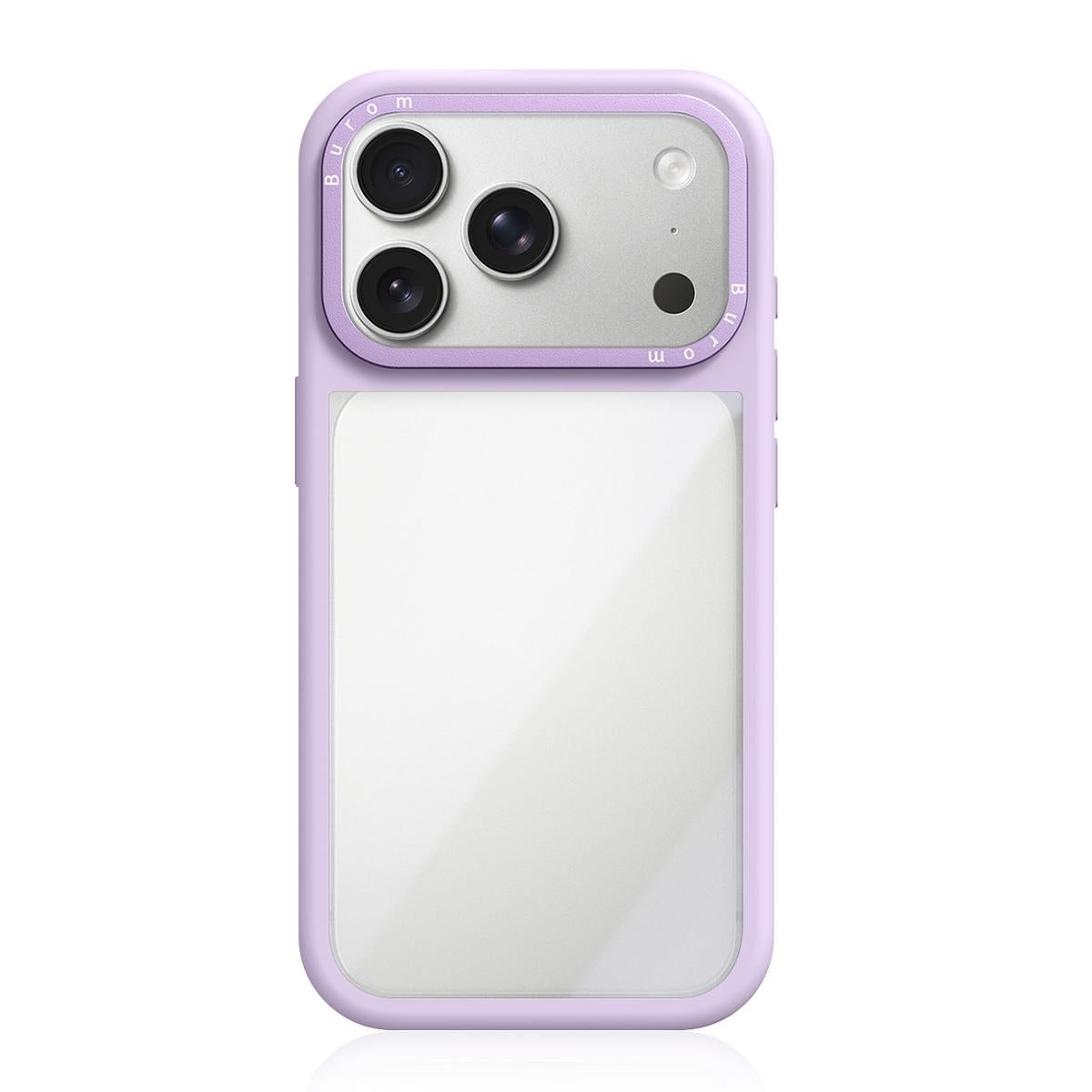 For iPhone 17 Pro Liquid Silicone Frame Hybrid Clear Acrylic Back Panel Phone Case(Purple)
