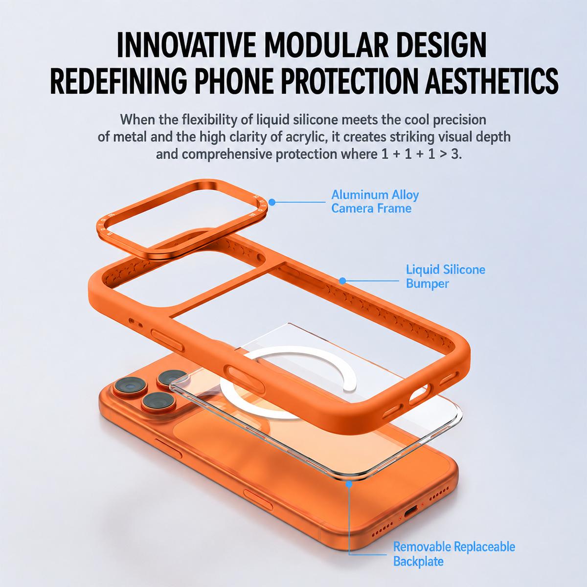 For iPhone 17 Pro Max Liquid Silicone Frame Hybrid Clear Back Panel Magnetic Phone Case(Black)