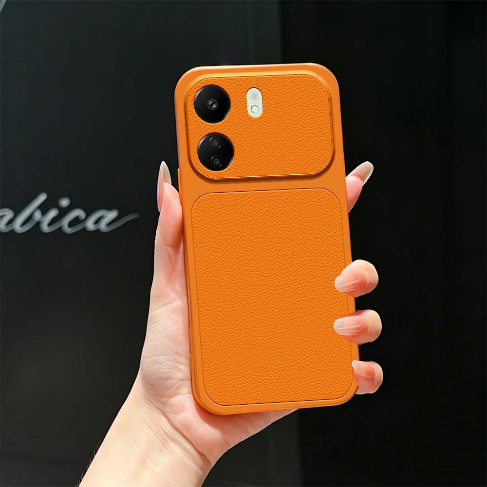 For Redmi 13C 4G Lambskin Series Skin Feel Shockproof Phone Case(Orange)