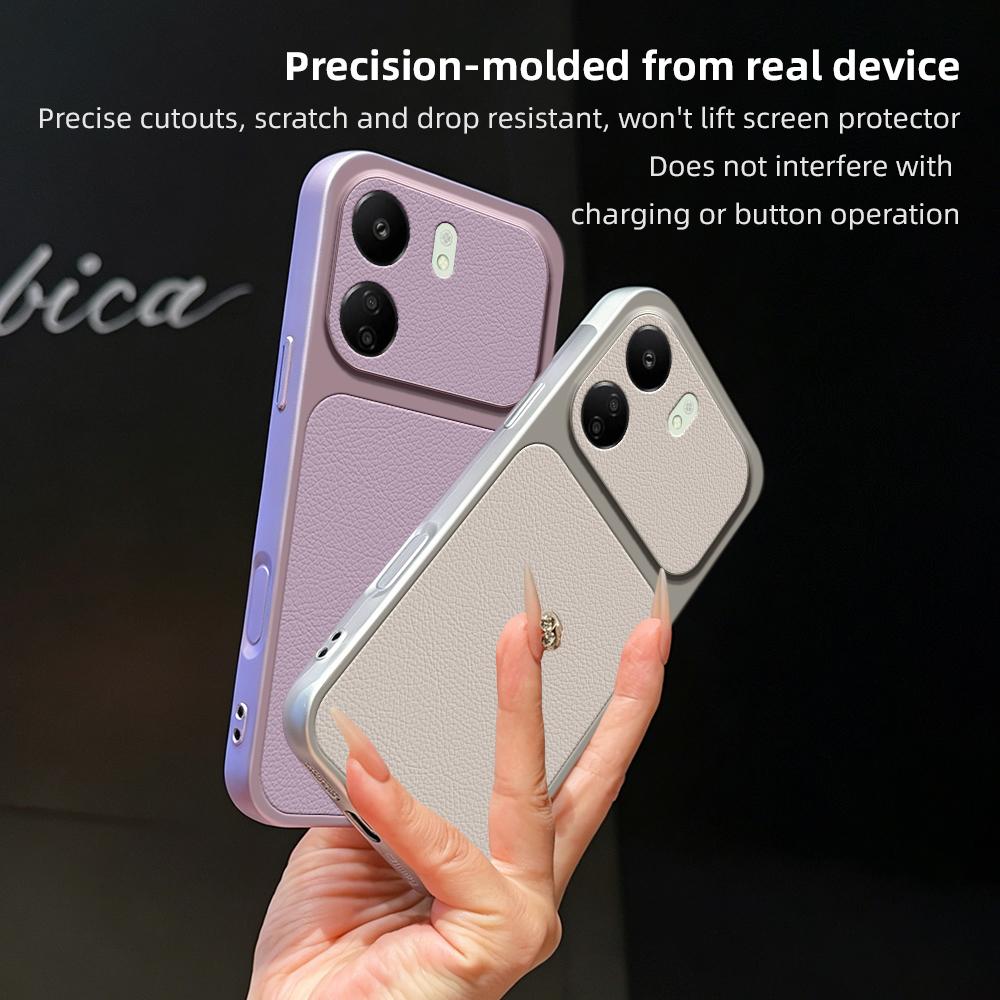 For Redmi 13C 4G Lambskin Series Skin Feel Shockproof Phone Case(Orange)