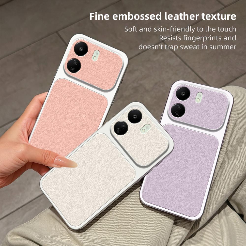For Redmi 13C 4G Lambskin Series Skin Feel Shockproof Phone Case(Black)