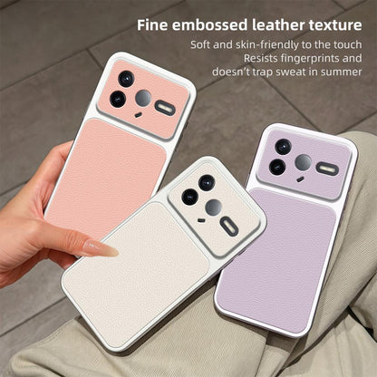 For Redmi K80 Lambskin Series Skin Feel Shockproof Phone Case(Pink)