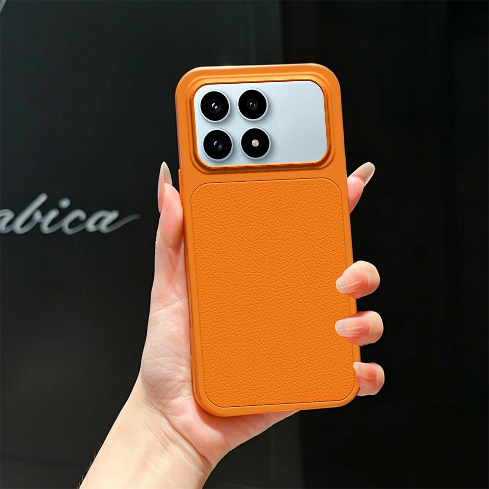 For Redmi K90 Lambskin Series Skin Feel Shockproof Phone Case(Orange)