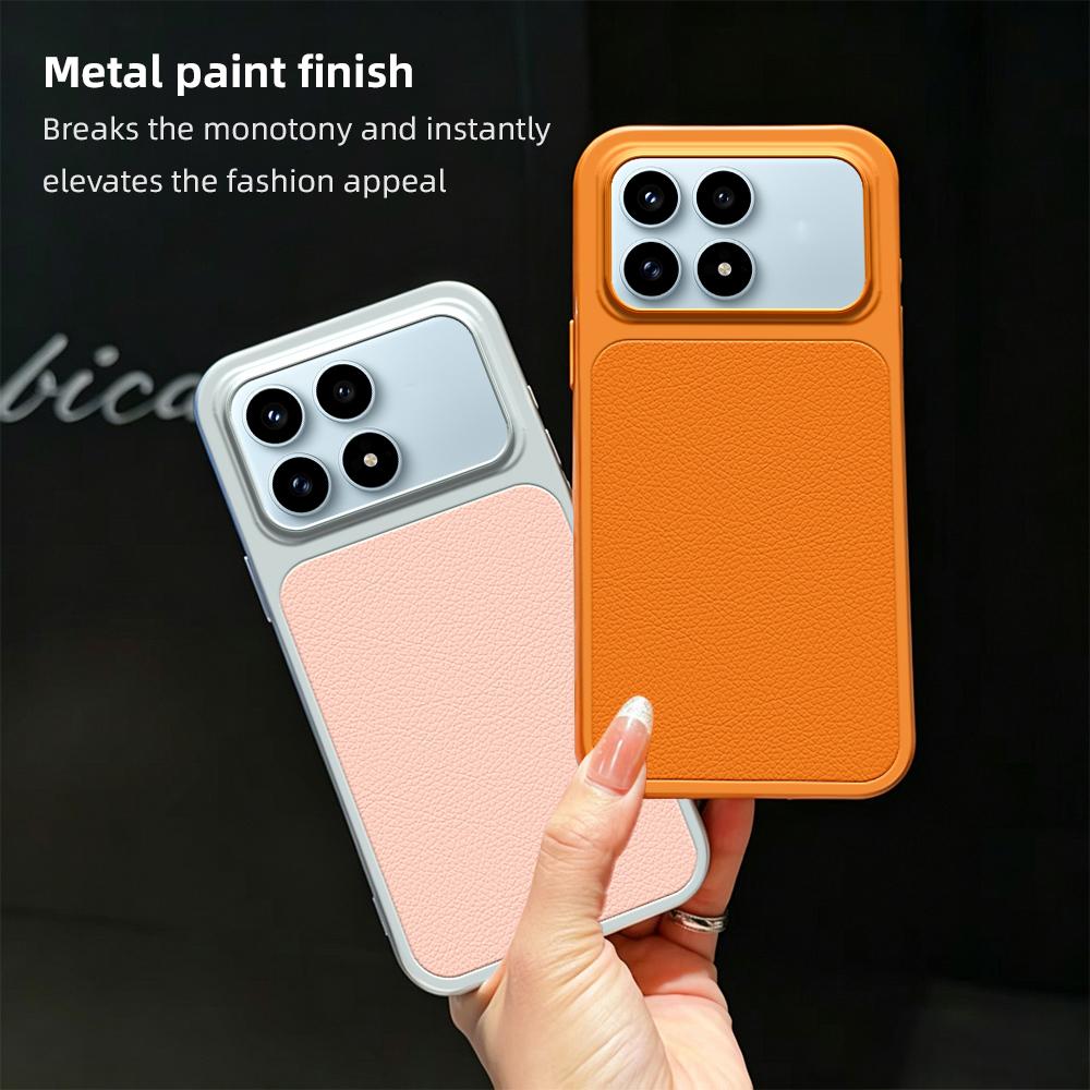 For Redmi K90 Lambskin Series Skin Feel Shockproof Phone Case(Orange)