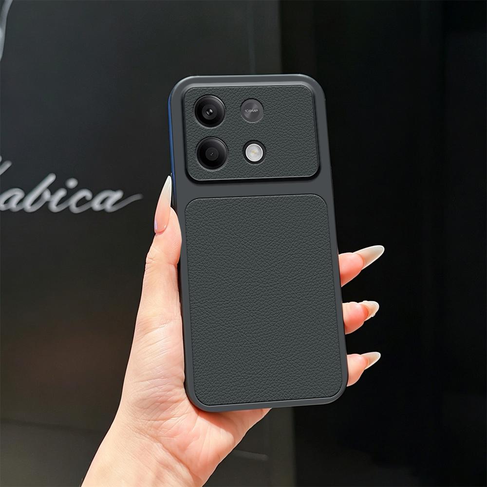 For Redmi Note 13 5G Lambskin Series Skin Feel Shockproof Phone Case(Black)