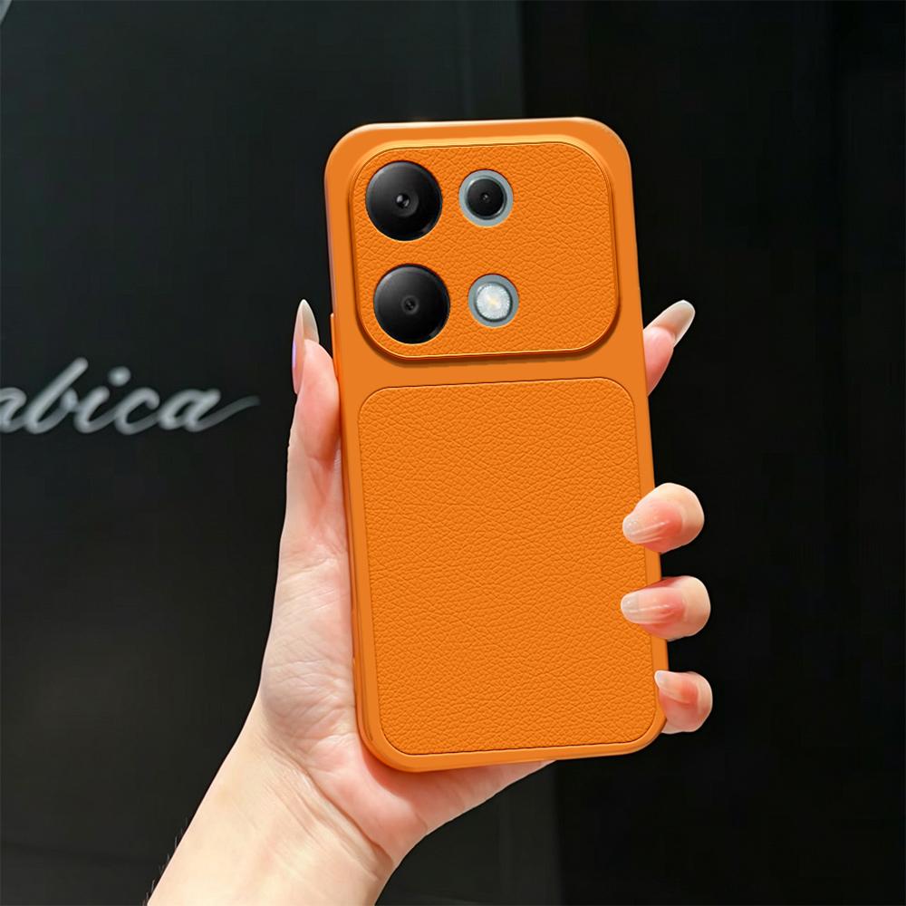 For Redmi Note 13 Pro 4G Lambskin Series Skin Feel Shockproof Phone Case(Orange)