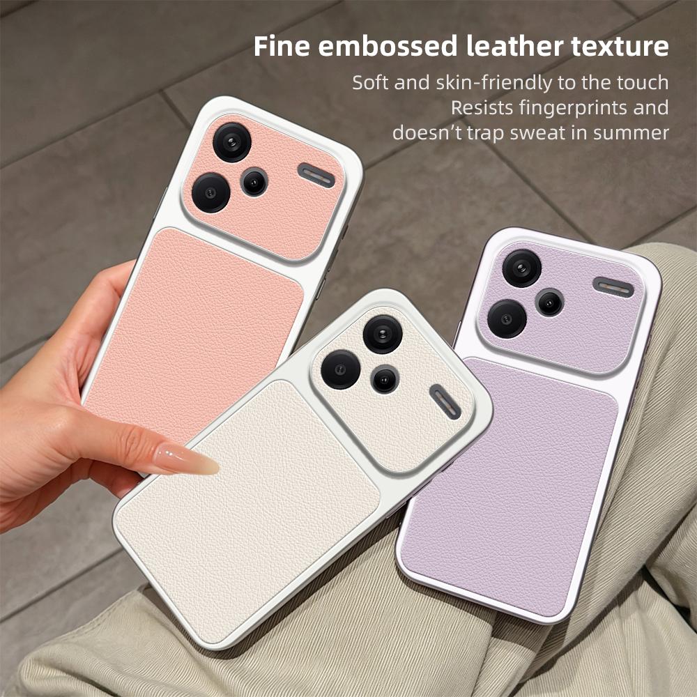 For Redmi Note 13 Pro+ Lambskin Series Skin Feel Shockproof Phone Case(Black)