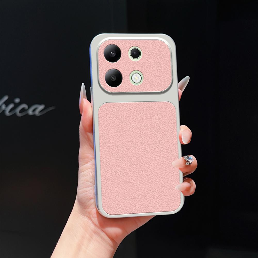 For Redmi Note 13 4G Lambskin Series Skin Feel Shockproof Phone Case(Pink)