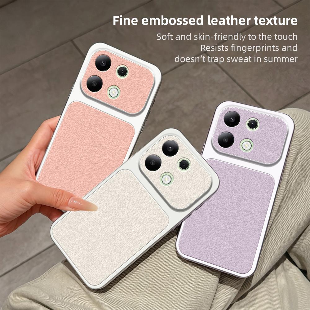 For Redmi Note 13 4G Lambskin Series Skin Feel Shockproof Phone Case(Purple)