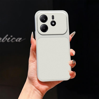 For Redmi Note 14 4G 164.84mm Lambskin Series Skin Feel Shockproof Phone Case(Silver)