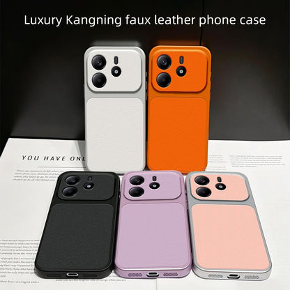 For Redmi Note 14 4G 163.25mm Lambskin Series Skin Feel Shockproof Phone Case(Pink)