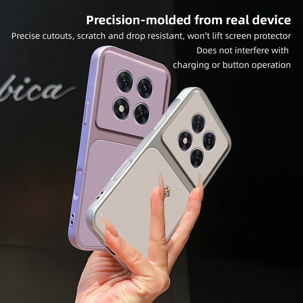 For Redmi Note 14 Pro 4G Lambskin Series Skin Feel Shockproof Phone Case(Silver)