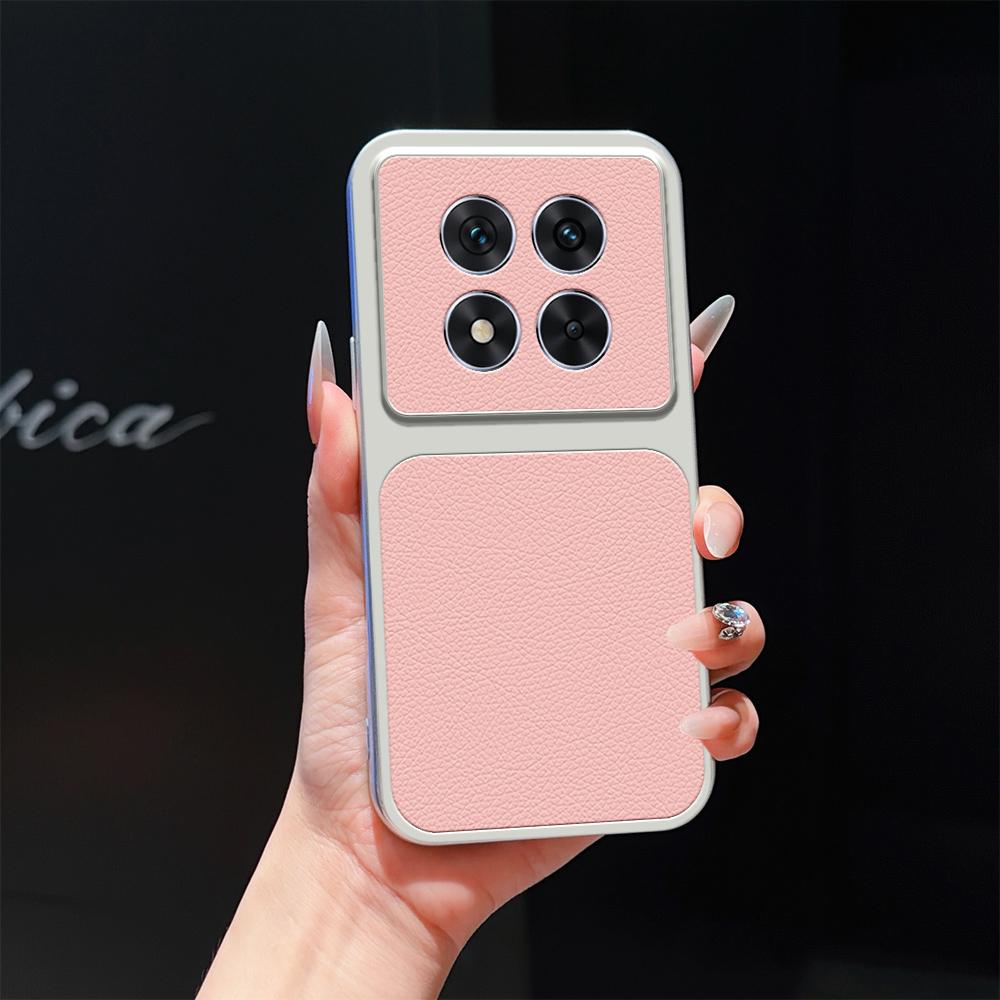 For Redmi Note 14 Pro 4G Lambskin Series Skin Feel Shockproof Phone Case(Pink)