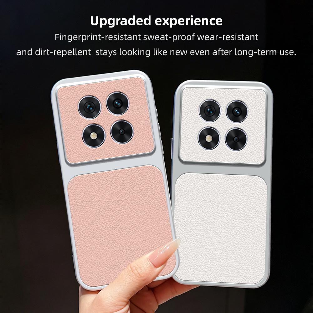 For Redmi Note 14 Pro 5G Lambskin Series Skin Feel Shockproof Phone Case(Purple)