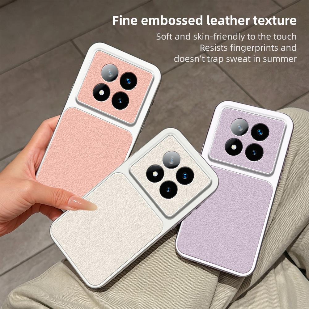 For Redmi Note 14 Pro+ 5G Lambskin Series Skin Feel Shockproof Phone Case(Orange)