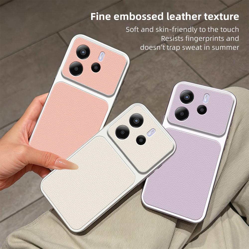 For Redmi Note 14 5G Lambskin Series Skin Feel Shockproof Phone Case(Black)