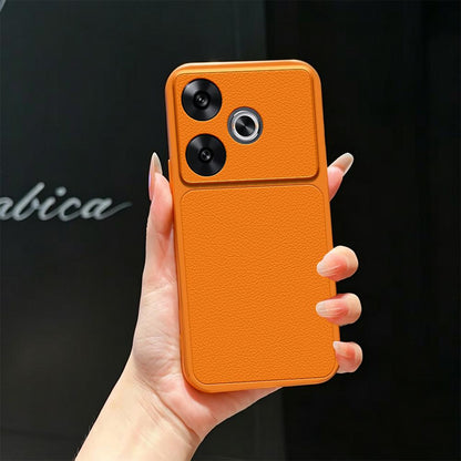 For Redmi Turbo 3 5G Lambskin Series Skin Feel Shockproof Phone Case(Orange)