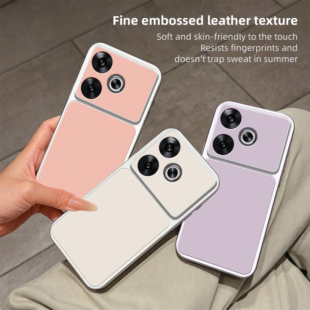 For Redmi Turbo 3 5G Lambskin Series Skin Feel Shockproof Phone Case(Silver)