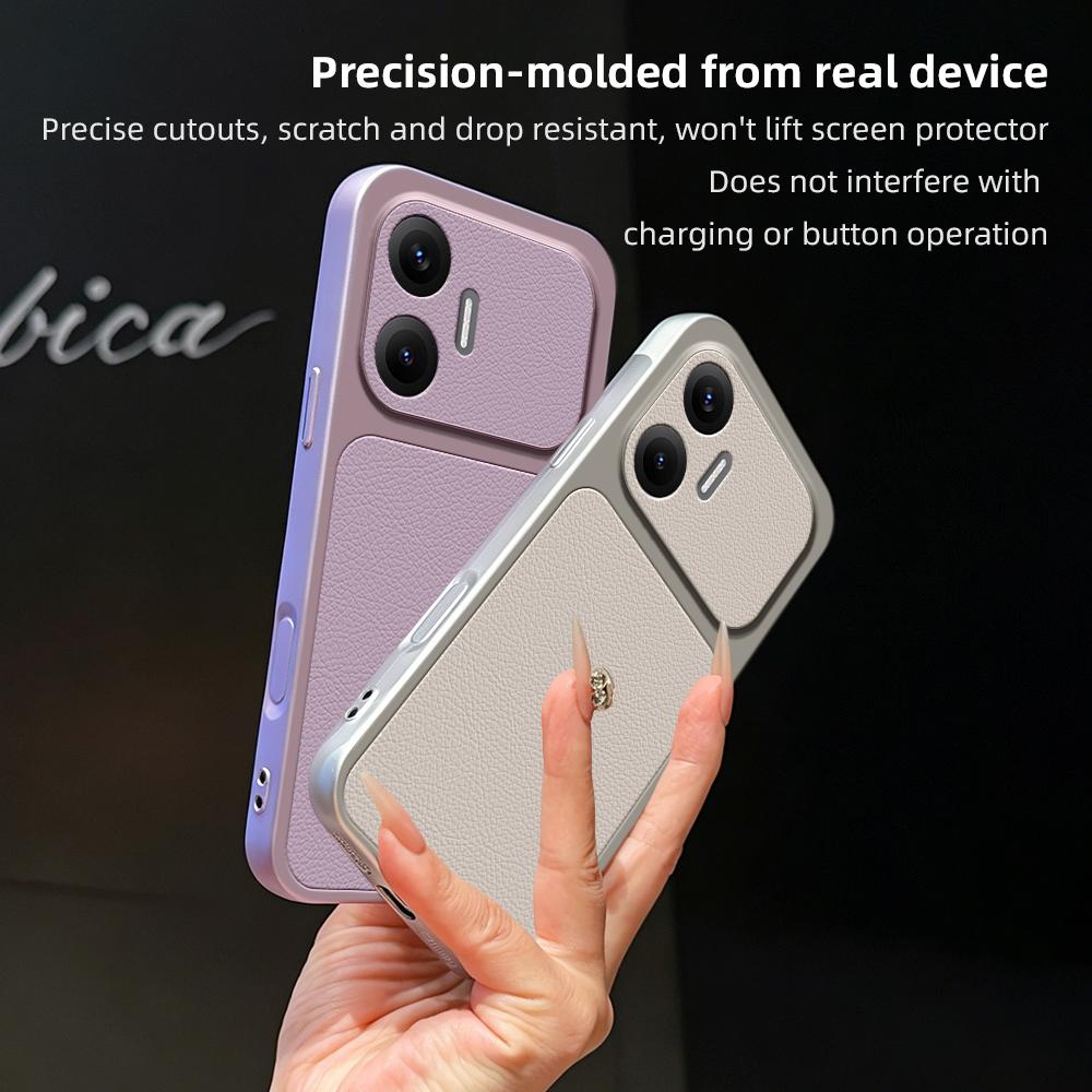 For Redmi Turbo 4 Pro / Poco F7 Lambskin Series Skin Feel Shockproof Phone Case(Silver)