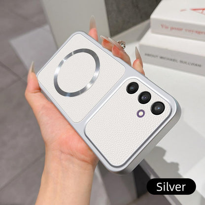 For Galaxy S25 5G Lambskin Series Magnetic Skin Feel Phone Case(Silver)
