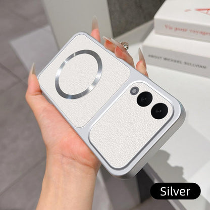 For Galaxy S25 Edge 5G Lambskin Series Magnetic Skin Feel Phone Case(Silver)