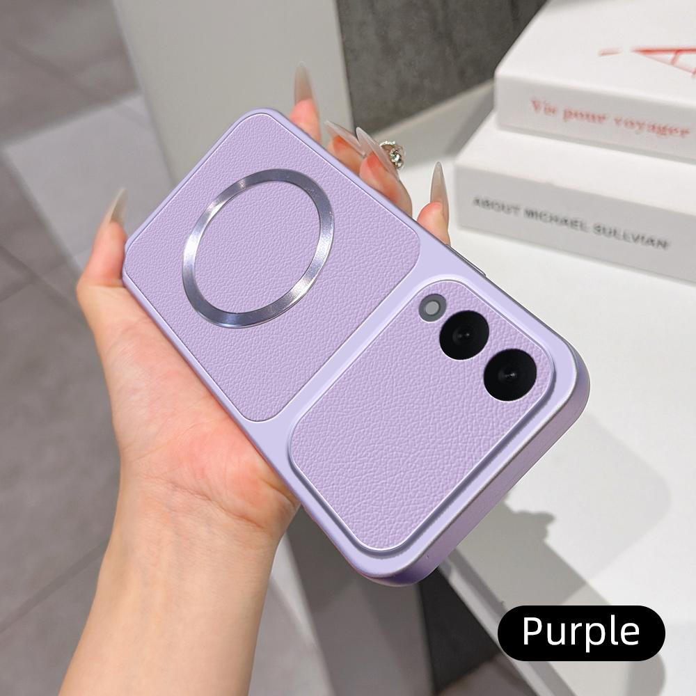 For Galaxy S25 Edge 5G Lambskin Series Magnetic Skin Feel Phone Case(Purple)