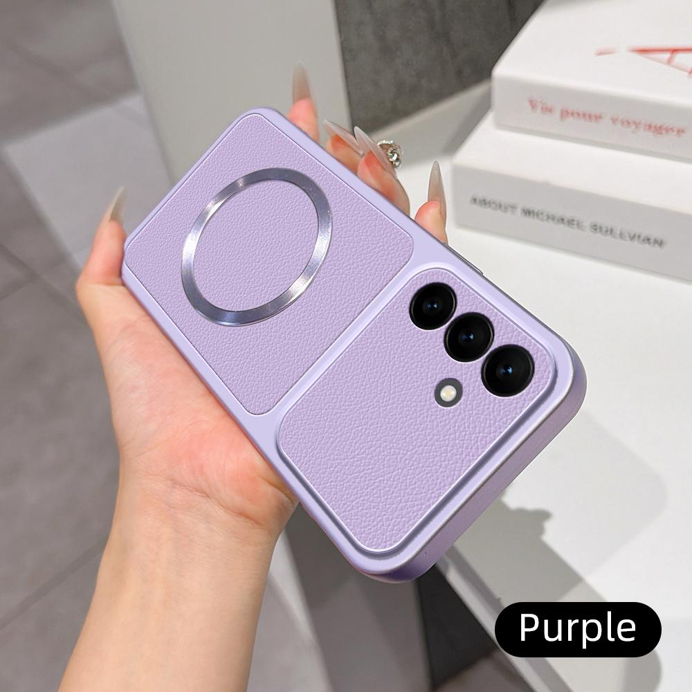 For Galaxy S26 FE 5G Lambskin Series Magnetic Skin Feel Phone Case(Purple)