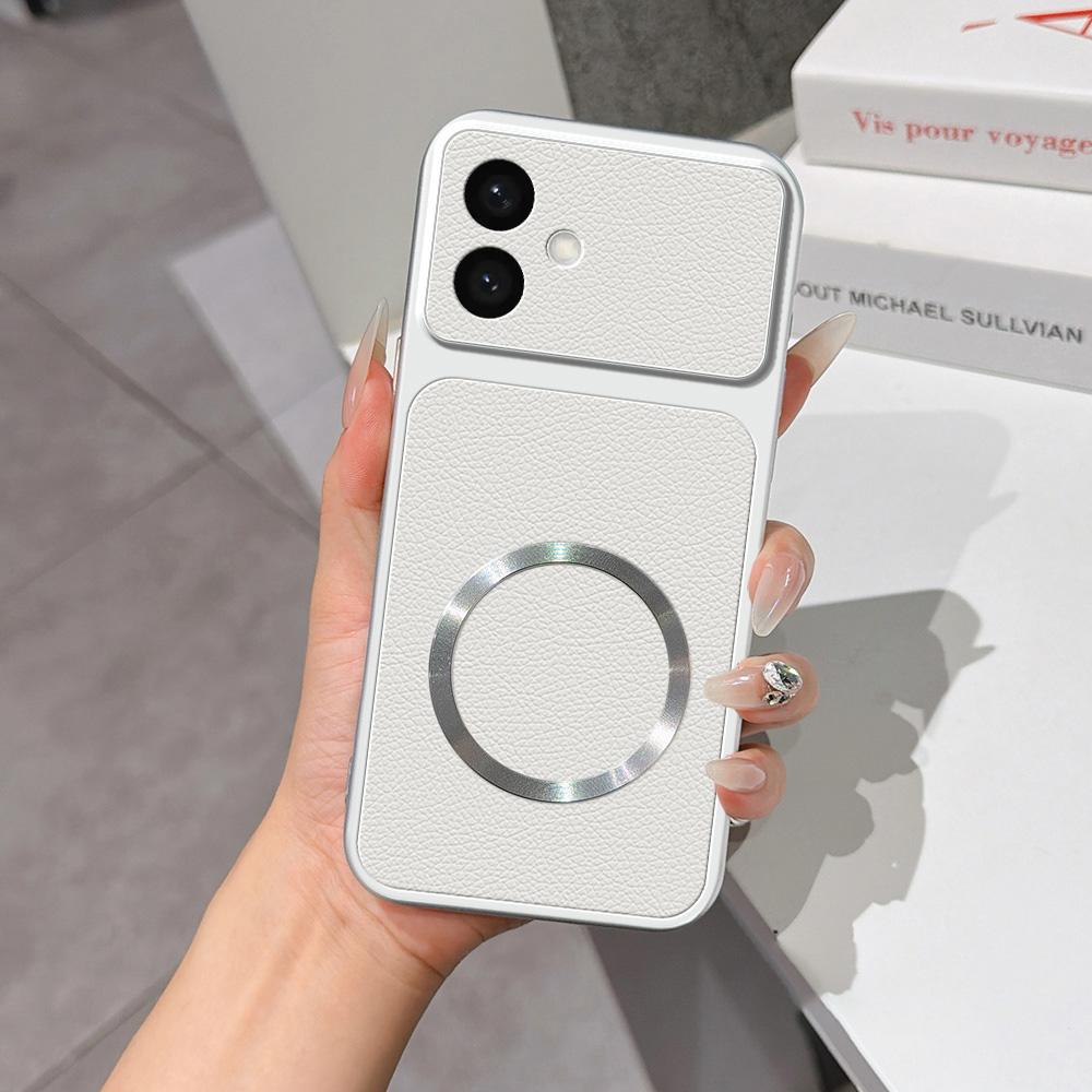 For Galaxy S26 Edge 5G Lambskin Series Magnetic Skin Feel Phone Case(Silver)