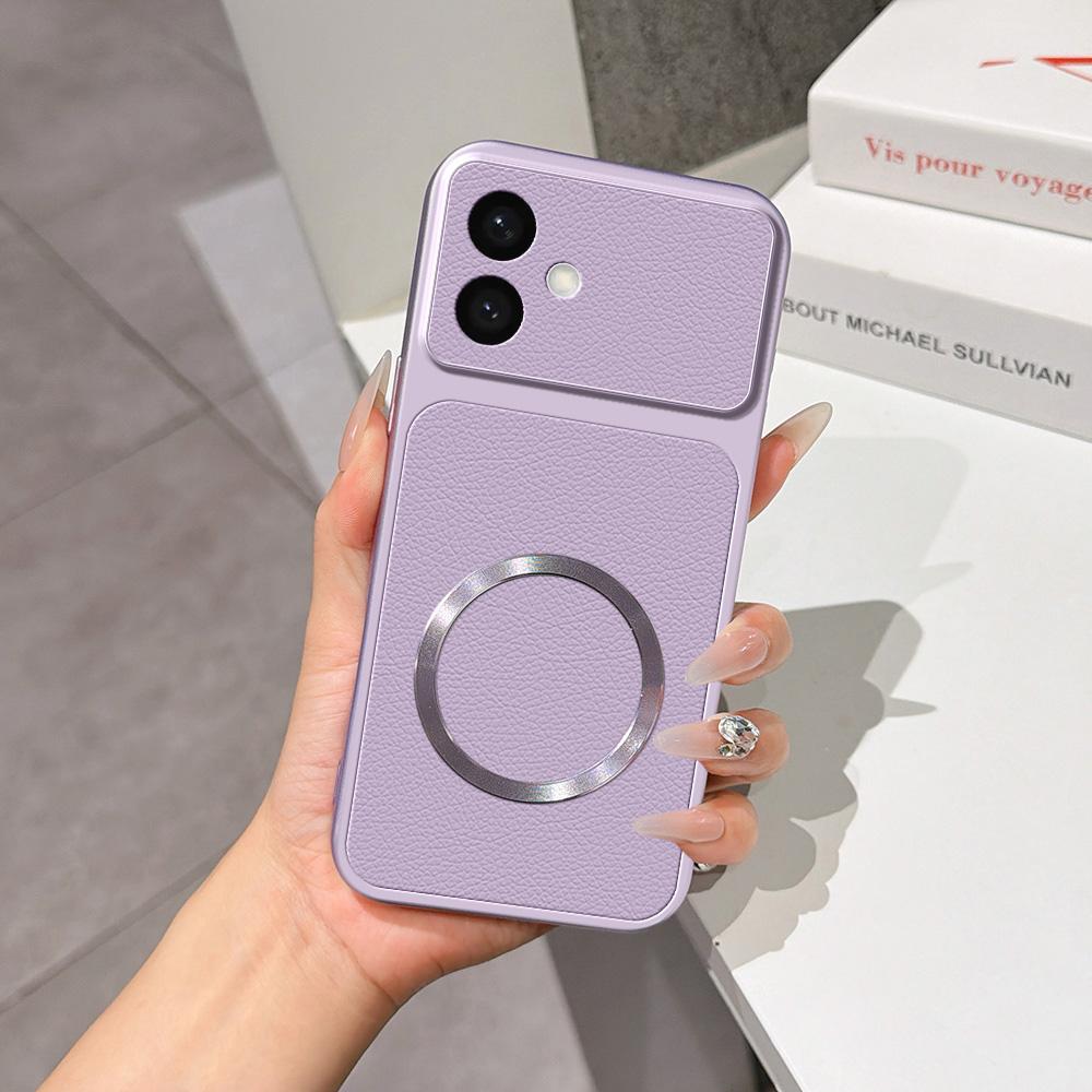 For Galaxy S26 Edge 5G Lambskin Series Magnetic Skin Feel Phone Case(Purple)
