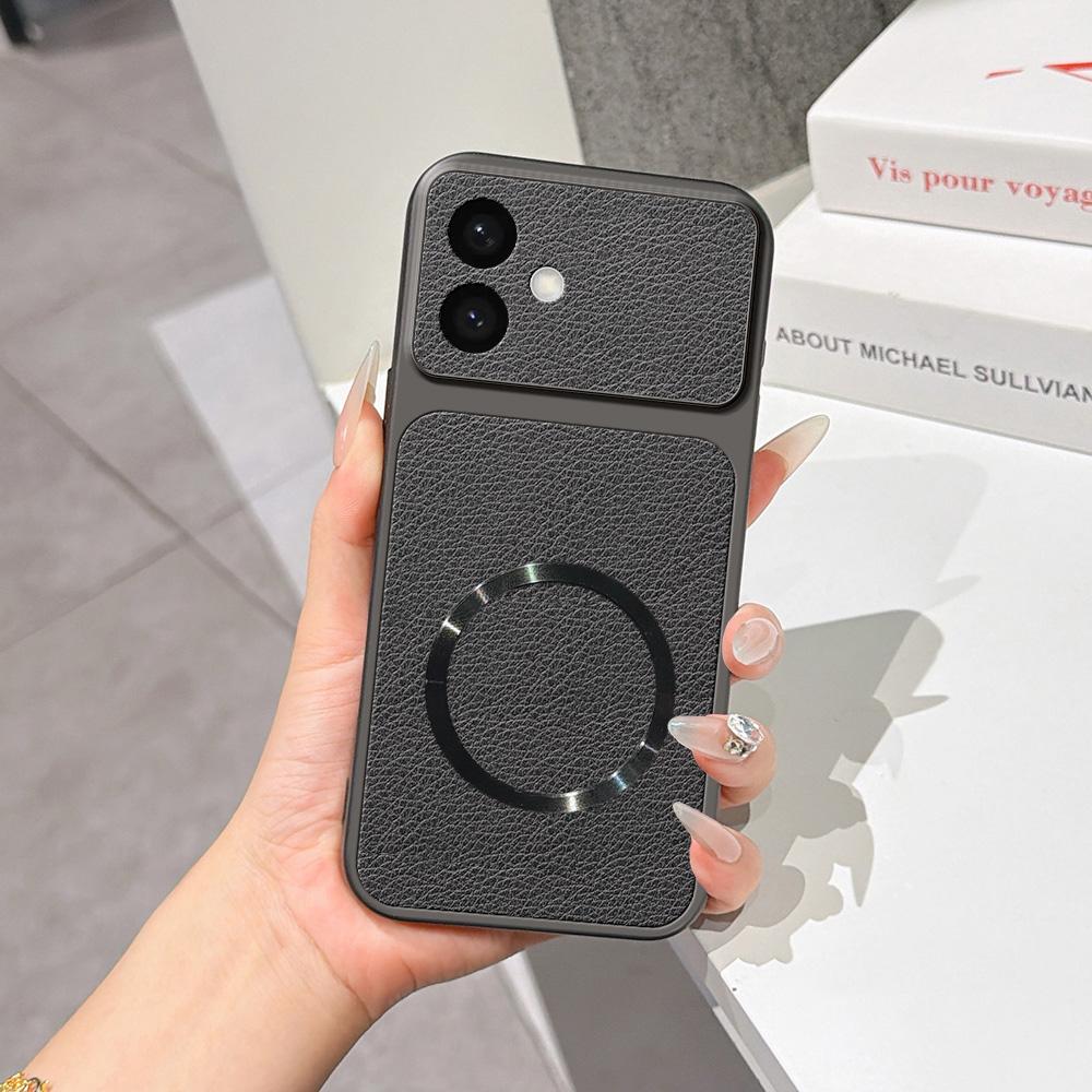 For Galaxy S26 Edge 5G Lambskin Series Magnetic Skin Feel Phone Case(Black)