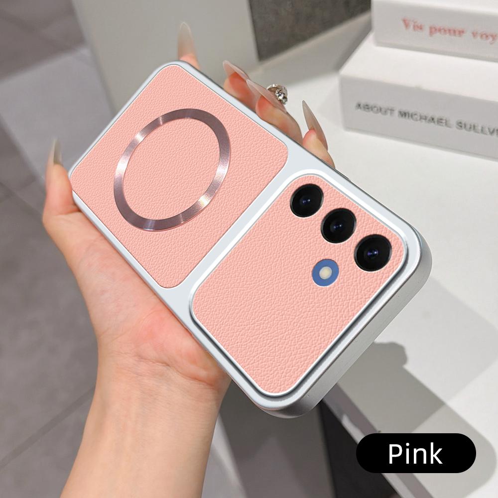 For Galaxy S26 5G Lambskin Series Magnetic Skin Feel Phone Case(Pink)