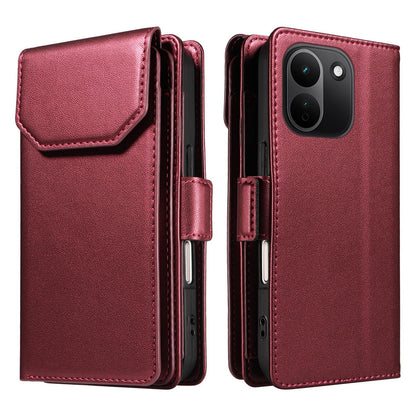 For Redmi Note 17 Pro+ 5G Global 163mm Multi Card Wallet Leather Phone Case with Strap(Red)