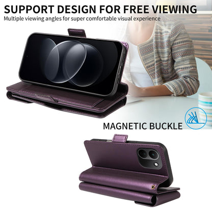 For Redmi Note 17 Pro+ 5G Global 163mm Multi Card Wallet Leather Phone Case with Strap(Purple)