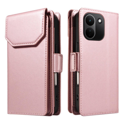 For Redmi Note 17 Pro+ 5G Global 163mm Multi Card Wallet Leather Phone Case with Strap(Rose Gold)