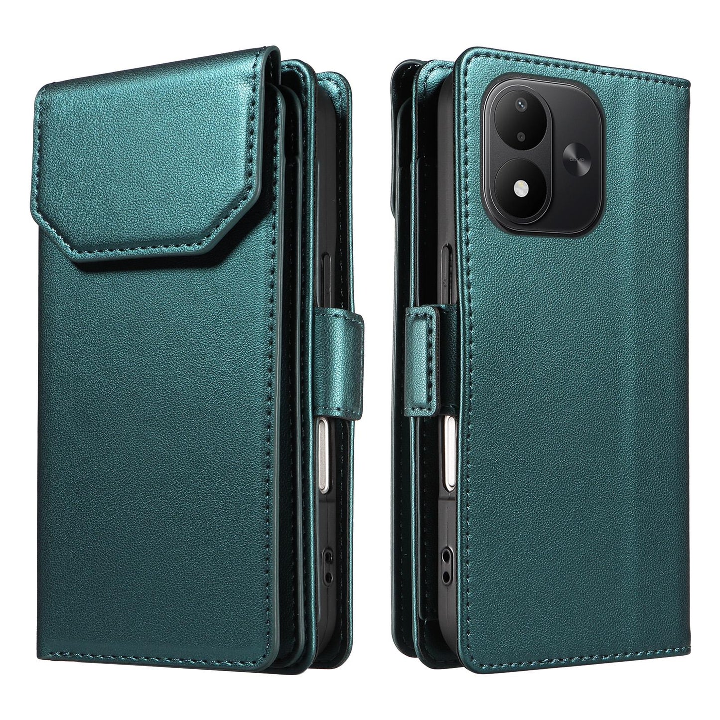 For Redmi Note 17 5G/4G Global 171mm Multi Card Wallet Leather Phone Case with Strap(Green)