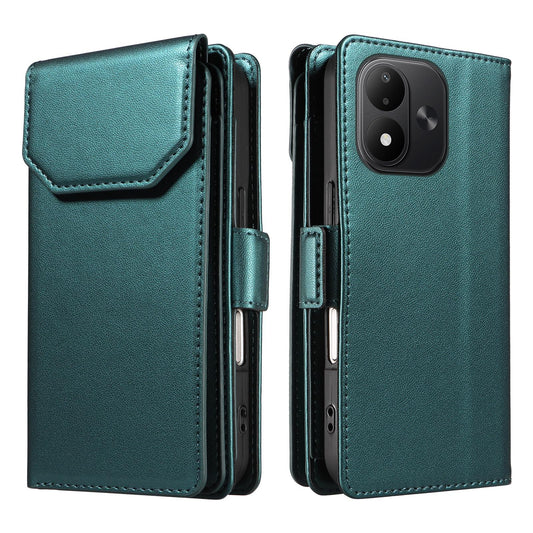For Redmi Note 17 5G/4G Global 171mm Multi Card Wallet Leather Phone Case with Strap(Green)