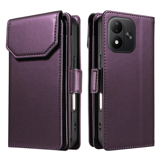 For Redmi Note 17 5G/4G Global 171mm Multi Card Wallet Leather Phone Case with Strap(Purple)