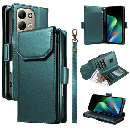 For Redmi 17 5G / 4G Global 170mm Multi Card Wallet Leather Phone Case with Strap(Green)