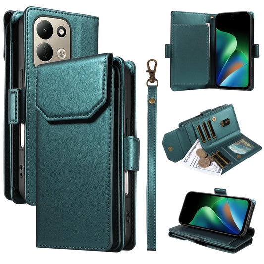 For Redmi 17 5G / 4G Global 170mm Multi Card Wallet Leather Phone Case with Strap(Green)